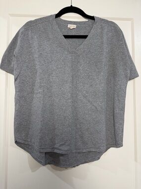 Garnet Hill Gray Short Sleeve Sweater Small